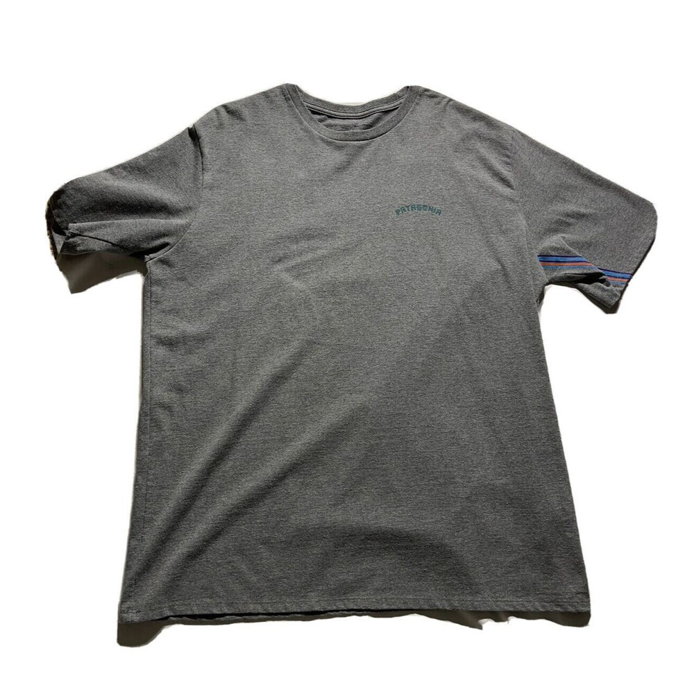Patagonia Playlands Yosemite Mountains Responsibili-Tee Gravel Heather Green Xl